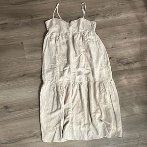 Le Lis Cream Tiered Spaghetti-Strap Maxi Dress